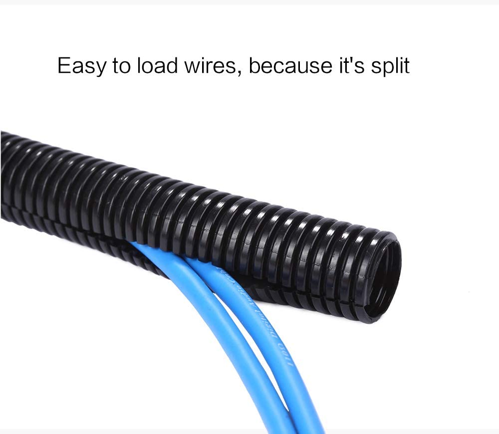 Split Wire Loom Tubing Wire Conduit – Black Size : 4mm, 7mm, 10mm, 13mm, 16mm