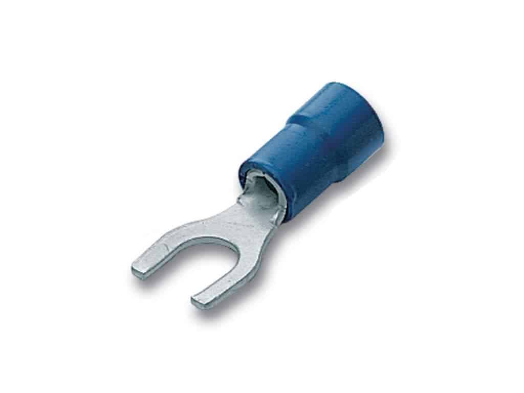 100pcs Fork Terminals Insulated Fork Spade U-Type Wire Connector Electrical Cable Crimp Terminals. Size: 1.25, 2.25, 5.5