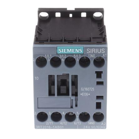 Siemens Sirius Innovation 3RT2016-1AP01 3 Pole Contactor, 3NO, 9 A, 4 kW, 240 V ac Coil