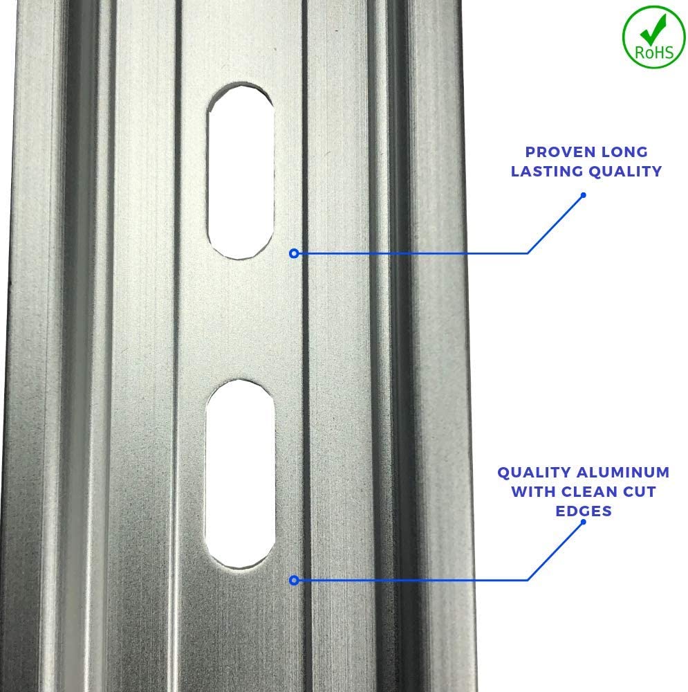 DIN Rail Slotted Aluminum 2 mtr piece
