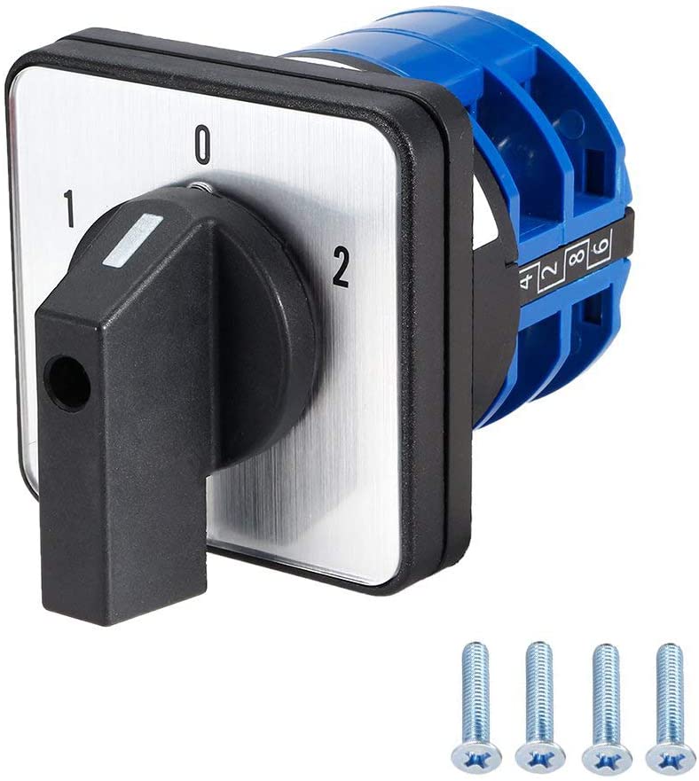 Changeover Control Rotary Switch 20A On-Off-On 3 Positions