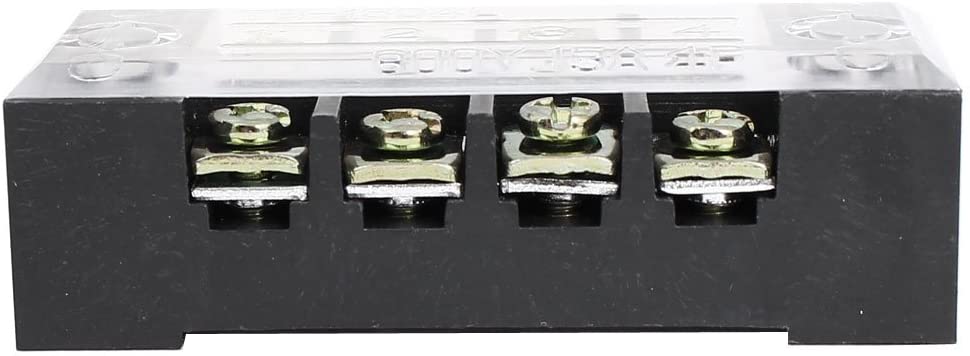 TB1504L Double Row 4 Position 600V 15A Barrier Terminals Block 2pcs