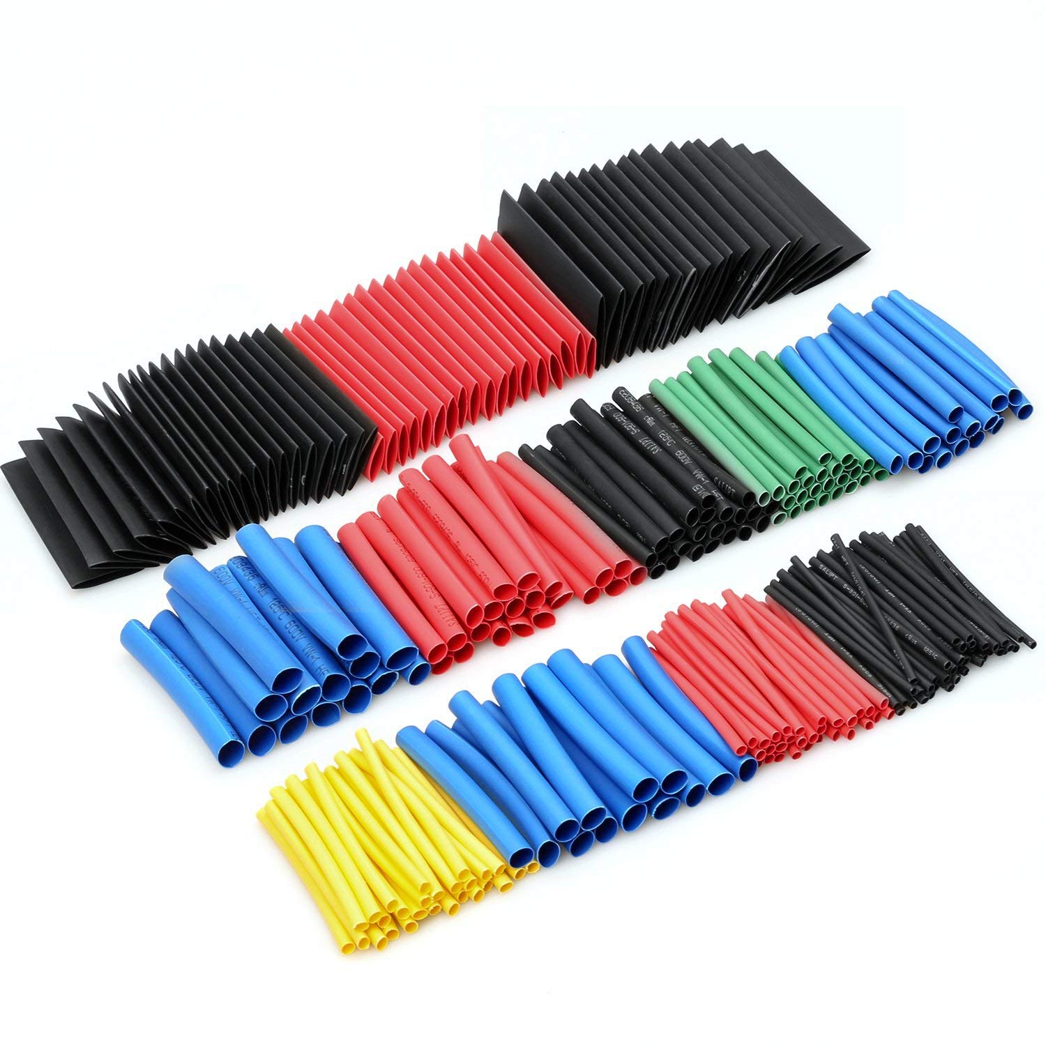 Heat Shrink Rubber Sleeves Tubing Size Ratio 1 : 2 Red,Yellow,Blue,Black,Y/G,Green,White,Grey,Orange,Brown