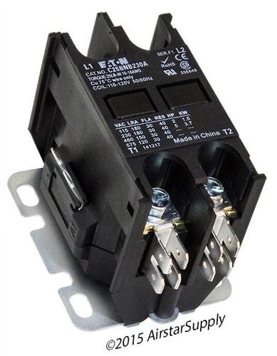 Eaton/Cutler Hammer C25BNB230A Contactor, 2-Pole, 30 Amp, 120 VAC Coil Voltage