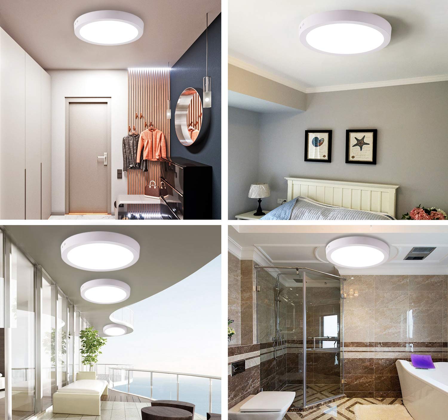 18W Round Shape Cool Day White Led Surface Mounted Ceiling Light -Pack of 1