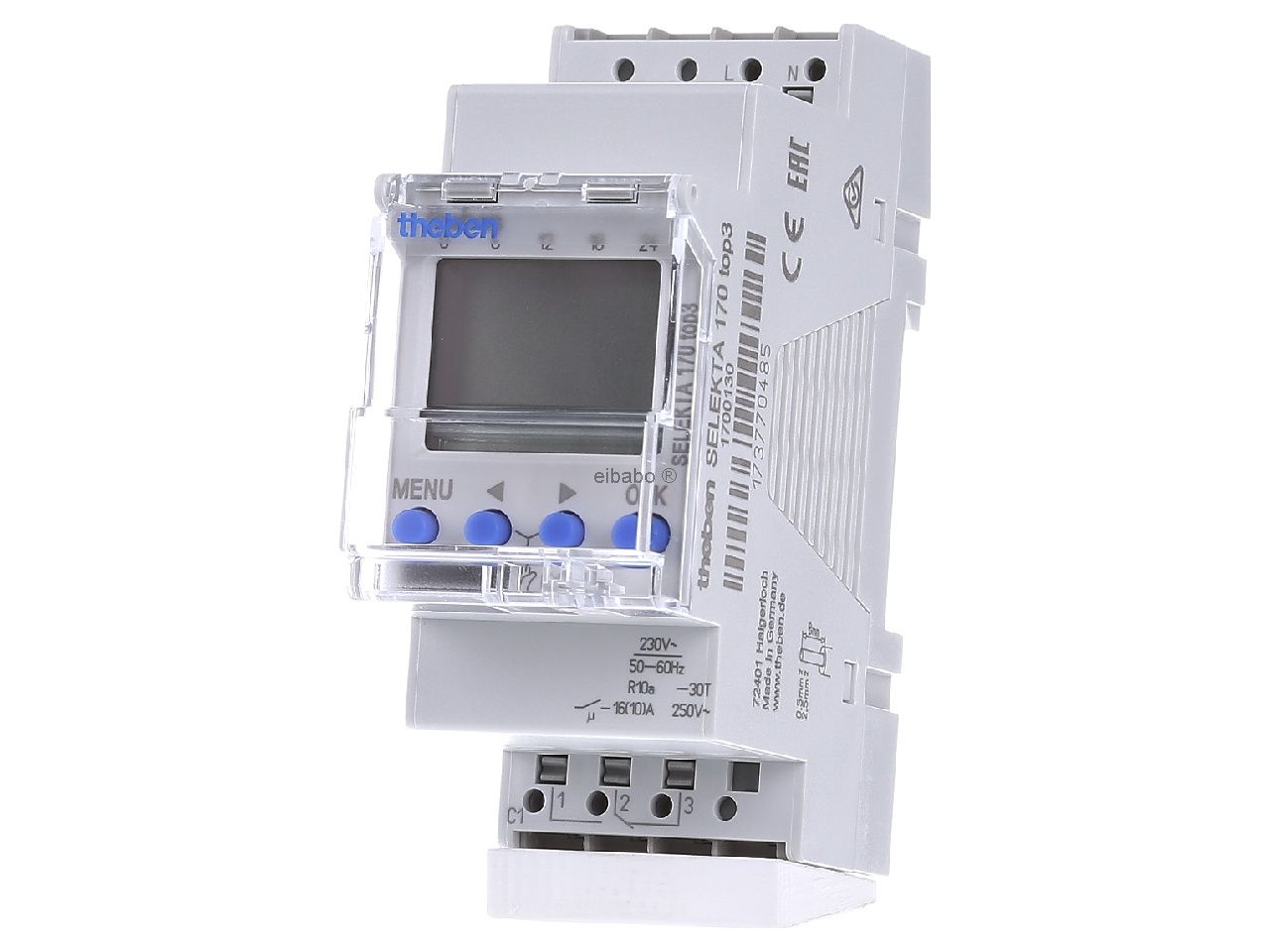 Theben 1700130 SELEKTA 170 top3 - Astronomical time switch - 1 channel - Programming by app - DuoFix spring terminals
