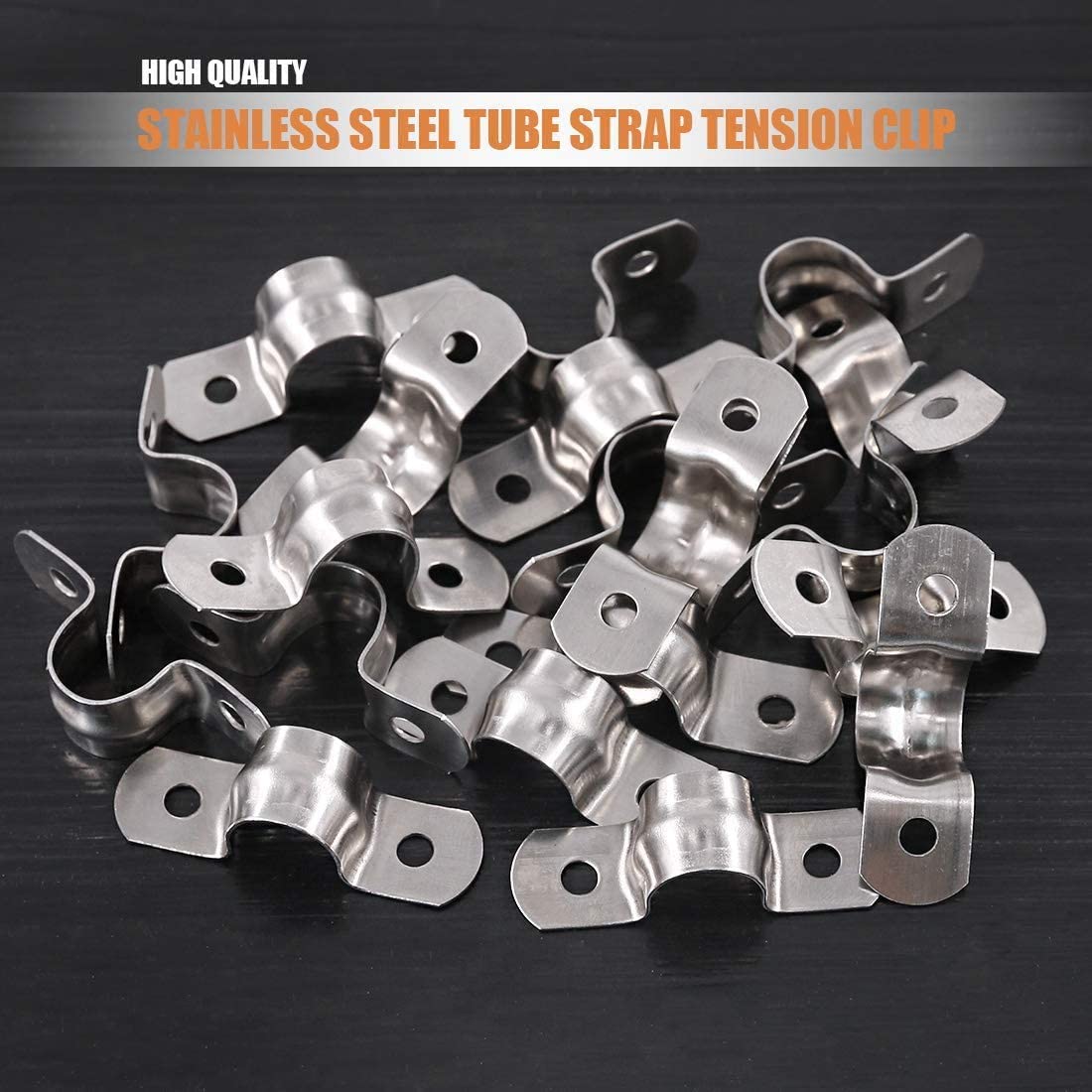 Two Hole Strap U Bracket Tube Strap Tension Clips Stainless Steel Heavy Duty & Normal Rigid Pipe Strap Clamp