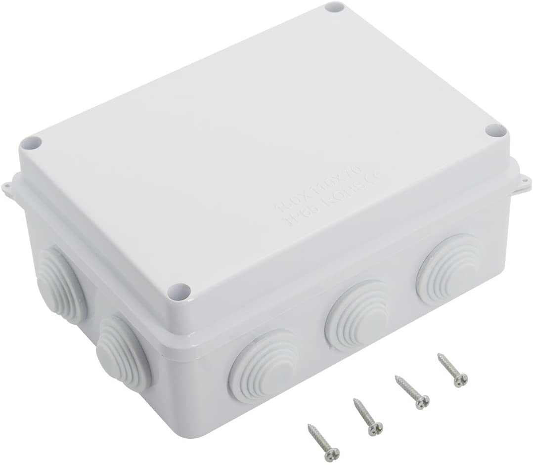 Plastic Dustproof Waterproof IP65 Junction Box Universal Electrical Project Enclosure White 5.9 x 4.3 x 2.8 inch (150 x 110 x 70 mm)