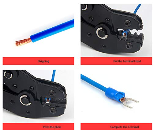 100pcs Fork Terminals Insulated Fork Spade U-Type Wire Connector Electrical Cable Crimp Terminals. Size: 1.25, 2.25, 5.5