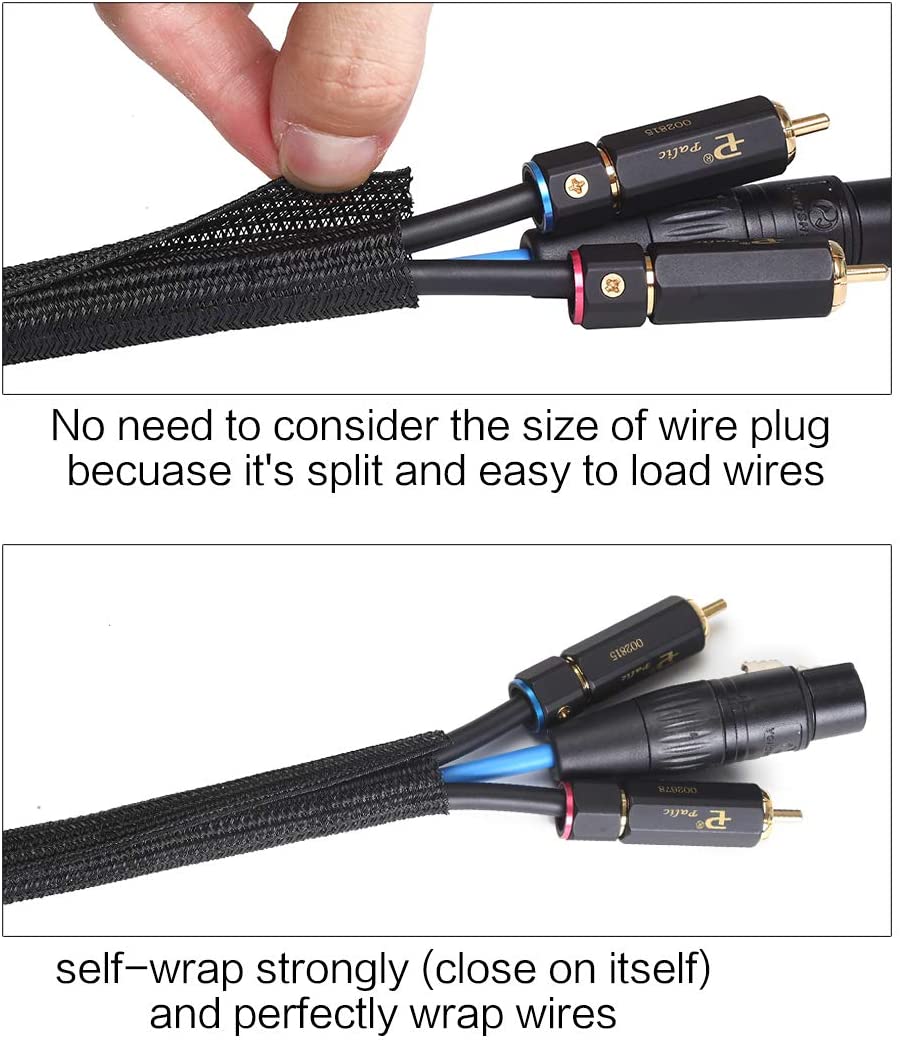 Expandable Braided Sleeving – Black – Alex Tech braided cable sleeve Size : 10mm, 16mm, 20mm