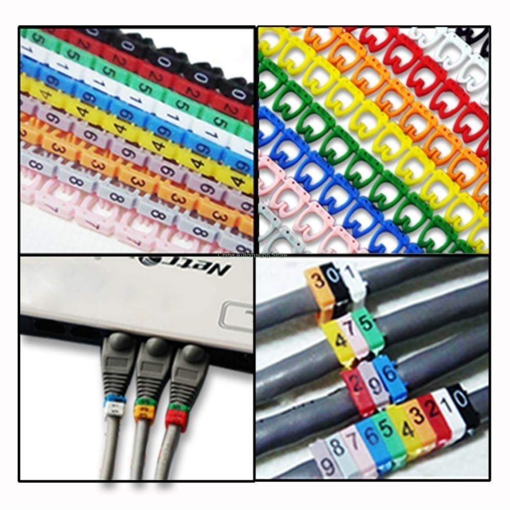 100Pcs Cable Marker For 1.5 Sqmm Colored Number 0 To 9 Each 10Pcs Distinguish Wires