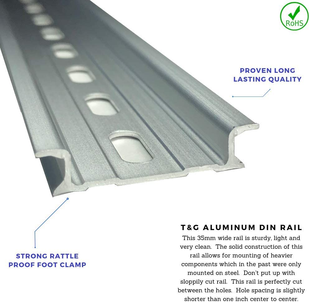 DIN Rail Slotted Aluminum 2 mtr piece