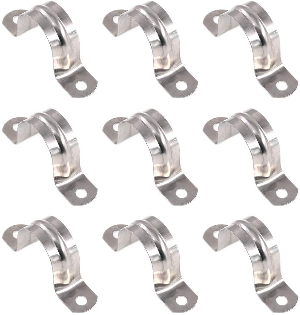 Two Hole Strap U Bracket Tube Strap Tension Clips Stainless Steel Heavy Duty & Normal Rigid Pipe Strap Clamp