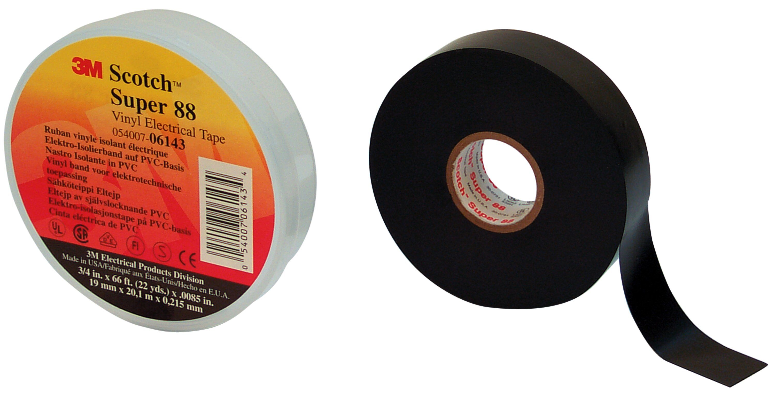 Scotch® Super 88 Vinyl Electrical Tape Black 19 mm x 6 m