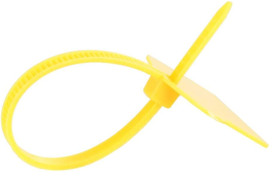 Pack of 100 Cable Labels Nylon Cable Ties Zip Ties Marker Ties Self-Locking Nylon Plastic Ties Cord Cable Management Wraps Power Making Label Mark Tags(Yellow)