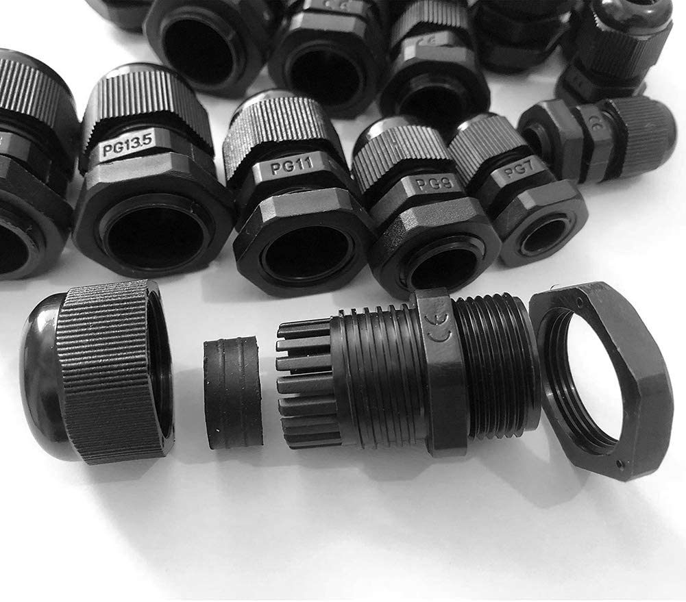 Waterproof Cable Glands Nylon Plastic Cable Joint Cable Connector Gland Pg Fixed Connector Wire Protector 20 Pcs