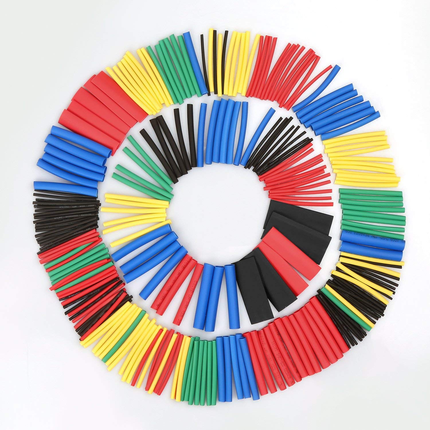 Heat Shrink Rubber Sleeves Tubing Size Ratio 1 : 2 Red,Yellow,Blue,Black,Y/G,Green,White,Grey,Orange,Brown