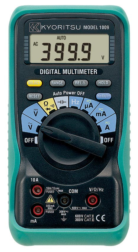 KYORITSU 1009 AUTO RANGE DIGITAL MULTIMETER, 600V AC/DC