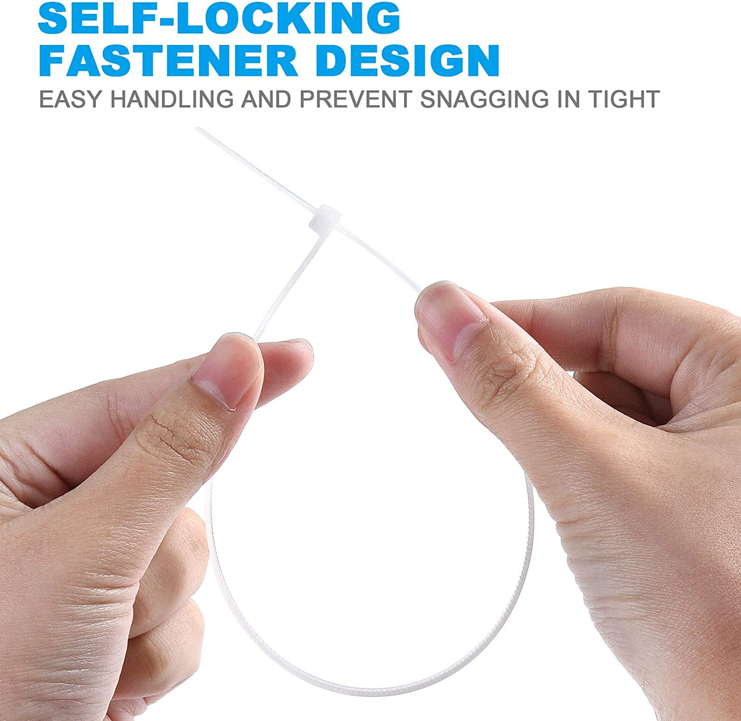 Self-Locking Nylon White Zip Ties