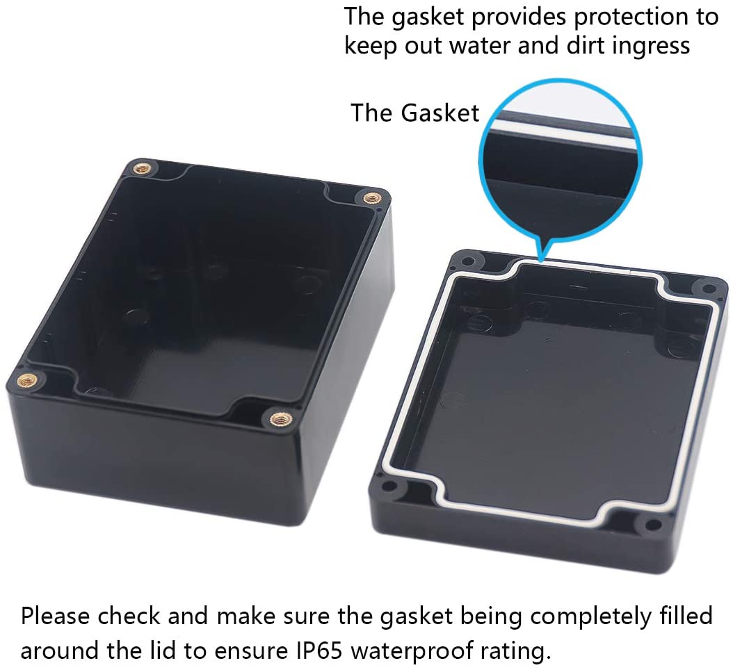 IP66 Black Weatherproof Outdoor / External Junction Box Complete With Connector