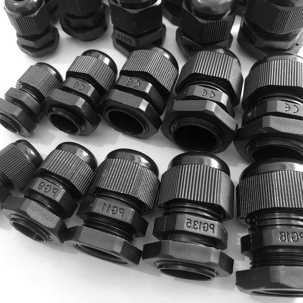 Waterproof Cable Glands Nylon Plastic Cable Joint Cable Connector Gland Pg Fixed Connector Wire Protector 20 Pcs