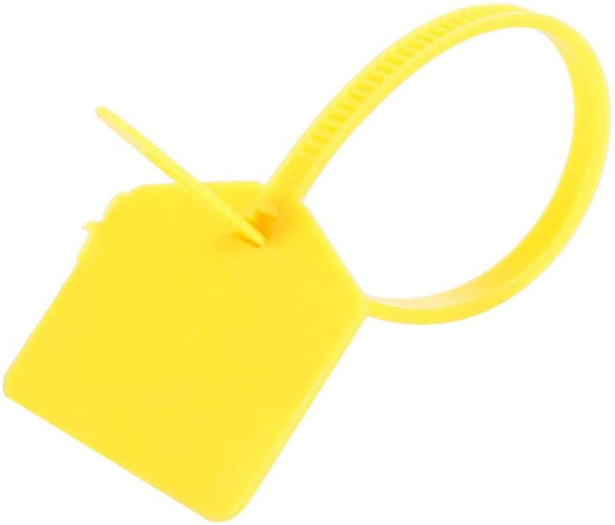 Pack of 100 Cable Labels Nylon Cable Ties Zip Ties Marker Ties Self-Locking Nylon Plastic Ties Cord Cable Management Wraps Power Making Label Mark Tags(Yellow)