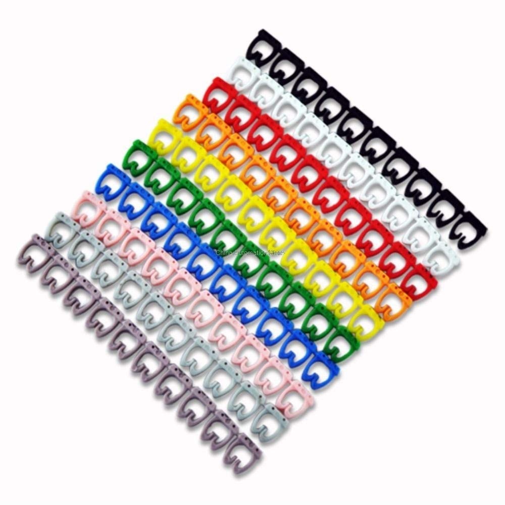 100Pcs Cable Marker For 1.5 Sqmm Colored Number 0 To 9 Each 10Pcs Distinguish Wires